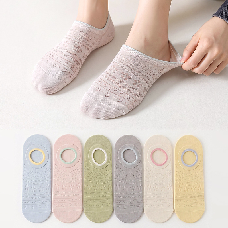 Invisibility Sock Loafer - 6 Par Damskich Niewidocznych Skarpetek Koronkowych