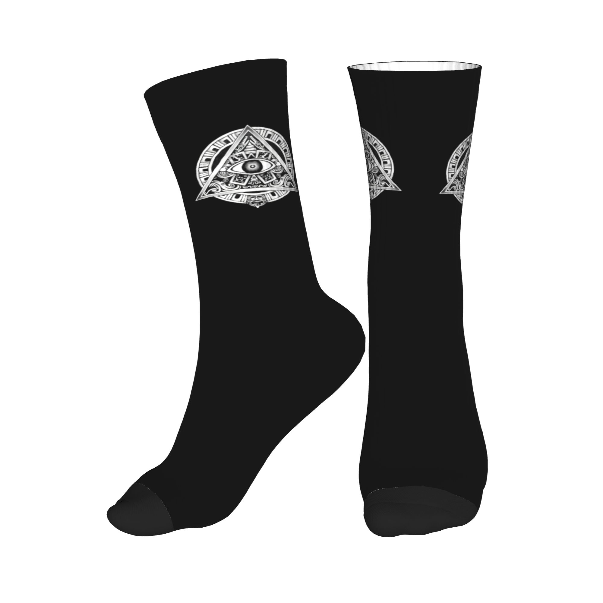 Dress Sock Men - Zabawne męskie skarpetki z symbolem Illuminati,