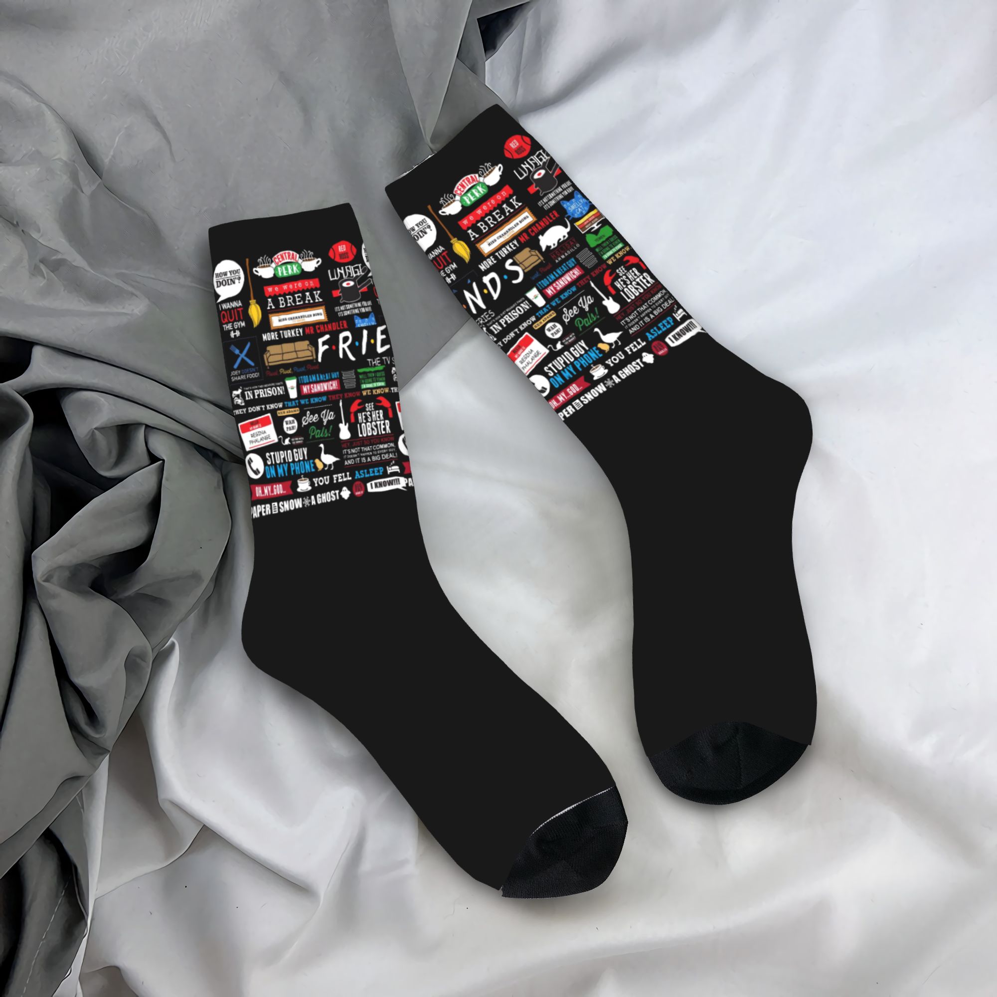 No Show Sock Women - Śmieszne, urocze skarpetki z kolażem z